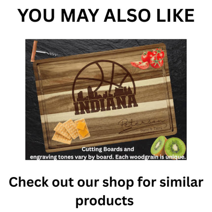 Personalized Indianapolis Football Cutting Board: Engraved Acacia Wood Serving Tray