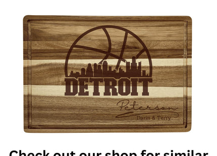 Personalized Michigan Football Cutting Board: Acacia Wood, Laser Engraved