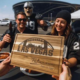 Personalized Las Vegas Football Fan Acacia Wood Cutting Board