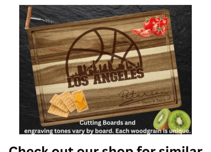 Los Angeles Football Cheese Board | Personalized Acacia Charcuterie Board