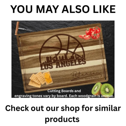 Personalized Los Angeles Football Cutting Board: Engraved Acacia Wood Super Bowl Decor