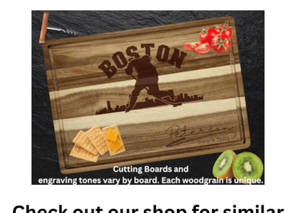 Personalized Acacia Wood Cutting Board: New England Football Fan Gift