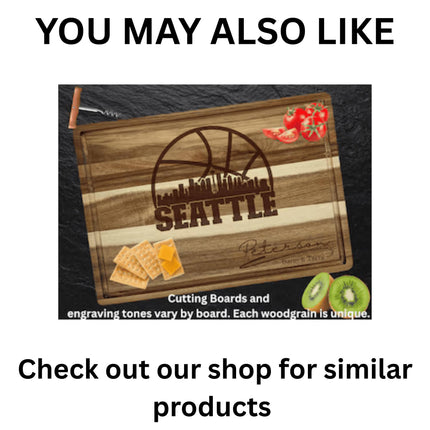 Personalized Seattle Football Cutting Board: Engraved Acacia Wood Game Day Gift
