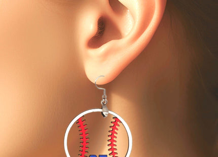 Custom hand painted earrings in a baseball design. Choose your players number and team colors. Makes a great gift.