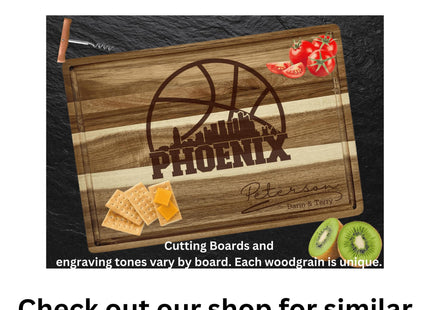 Personalized Arizona Football Cutting Board: Engraved Acacia Wood Super Bowl Decor