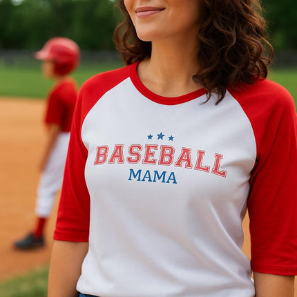 Baseball Mama Raglan Tee: Sporty 3/4 Sleeve Shirt