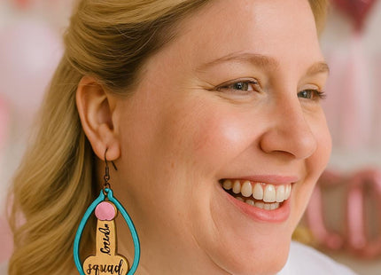 Bride Squad Earrings: Hand-Painted Baltic Birch Bachelorette Party Jewelry