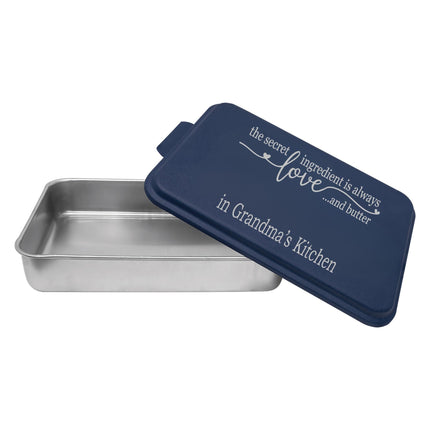User Aluminum Cake Pan | Personalized Cake Pan | Cake Pan With Lid | The Secret Ingredient is Love and Butter