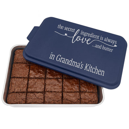 User Aluminum Cake Pan | Personalized Cake Pan | Cake Pan With Lid | The Secret Ingredient is Love and Butter