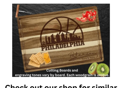 Philadelphia Football Cheese Board | Personalized Acacia Charcuterie Board