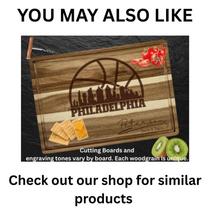 Philadelphia Football Cutting Board – Personalized Acacia Wood Gift | Custom Engraved Charcuterie Board | Tailgate & Game Day Gift