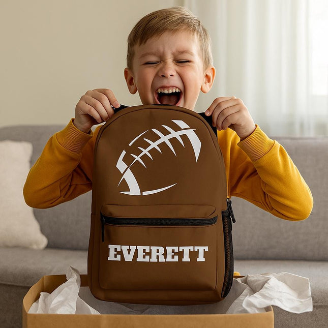 Personalized Football Backpack: Kids Sports School Bag