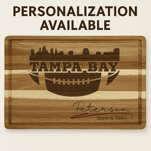 Tampa Bay Football Cheese Board | Personalized Acacia Charcuterie Board
