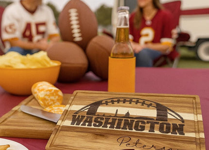 Personalized Washington Football Cutting Board: Acacia Wood Charcuterie Board