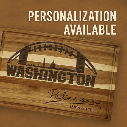 Personalized Washington Football Cutting Board: Acacia Wood Charcuterie Board