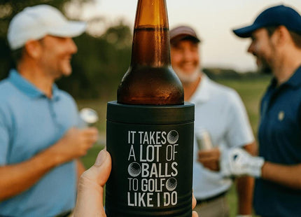 Golf Can Cooler, It Takes a Lot of Balls, Personalized Cooler, Gifts For Golf, Beer Can Cooler