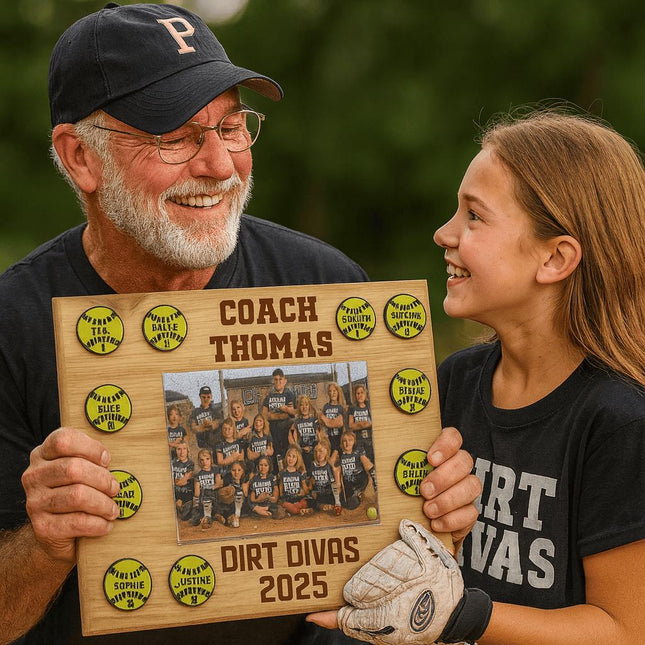 Personalized Softball Coach Plaque: Team Photo Keepsake, End of Season Gift