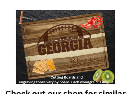 Personalized Atlanta Football Fan Cutting Board: Acacia Wood Cheese Board