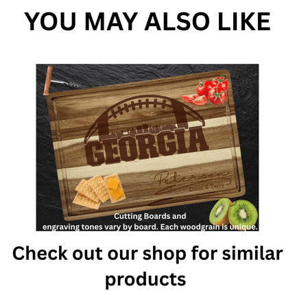 Personalized Atlanta Football Fan Cutting Board: Acacia Wood Cheese Board