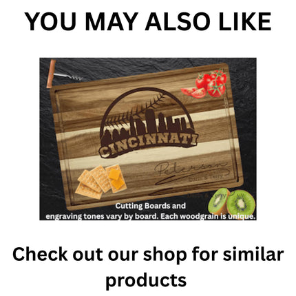 Cincinnati Football Fan Gift: Personalized Acacia Wood Cutting Board