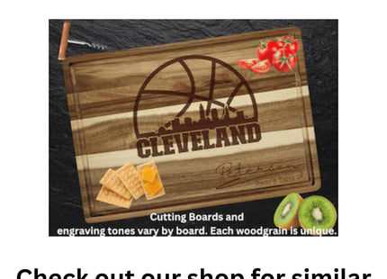 Cleveland Football Cheese Board | Personalized Acacia Charcuterie Board