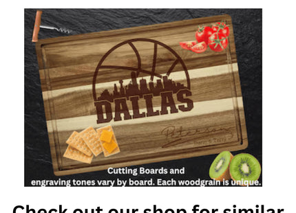 Dallas Football Cheese Board | Personalized Acacia Charcuterie Board