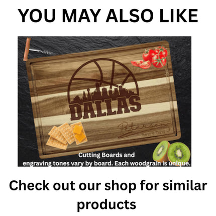 Dallas Football Cheese Board | Personalized Acacia Charcuterie Board