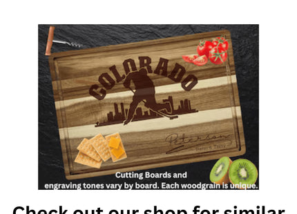 Personalized Denver Football Cutting Board: Acacia Wood Super Bowl Decor