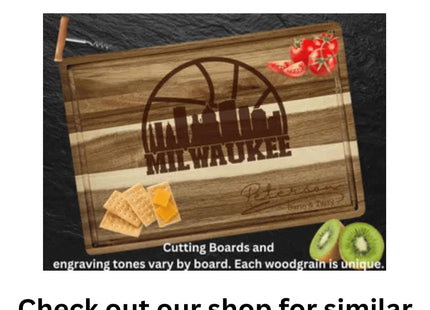 Personalized Green Bay Football Cutting Board: Engraved Acacia Wood