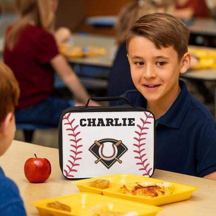 Childs Baseball Lunch Bag | Personalized Kids Lunch Box | Insulated School Lunch Bag