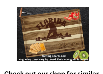 Personalized Jacksonville Football Cutting Board: Acacia Wood Super Bowl Party Decor
