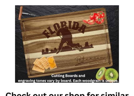 Miami Football Cheese Board | Personalized Acacia Charcuterie Board