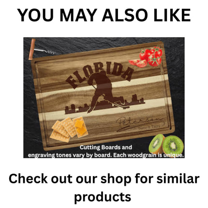 Personalized Acacia Wood Miami Football Cutting Board: Engraved Super Bowl Party Decor
