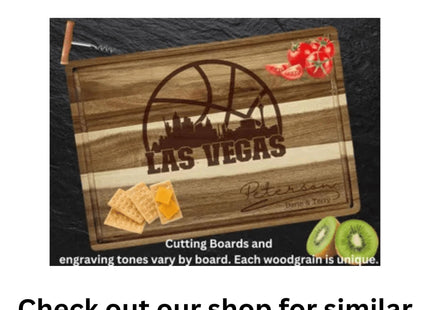 Personalized Las Vegas Football Cutting Board: Engraved Acacia Wood Super Bowl Decor