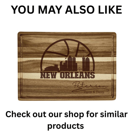 Personalized Louisiana Football Cutting Board: Acacia Wood Sports Fan Gift