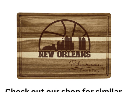 Personalized Louisiana Football Cutting Board: Acacia Wood Super Bowl Decor