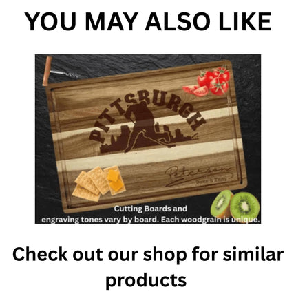 Pittsburgh Football Cutting Board – Personalized Acacia Wood Gift | Custom Engraved Charcuterie Board for Fans & Tailgate Parties