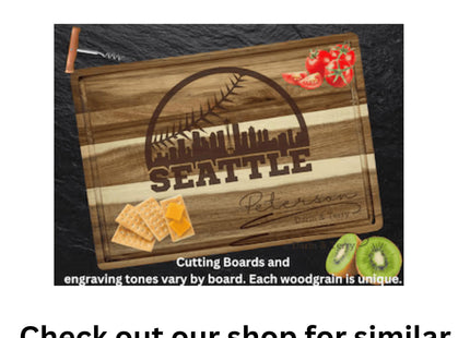 Seattle Football Cheese Board | Personalized Acacia Charcuterie Board
