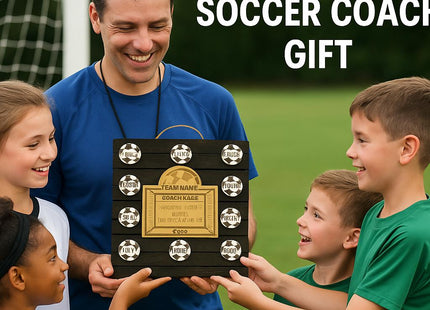 Personalized Soccer Coach Plaque: Custom Engraved Wooden Team Award