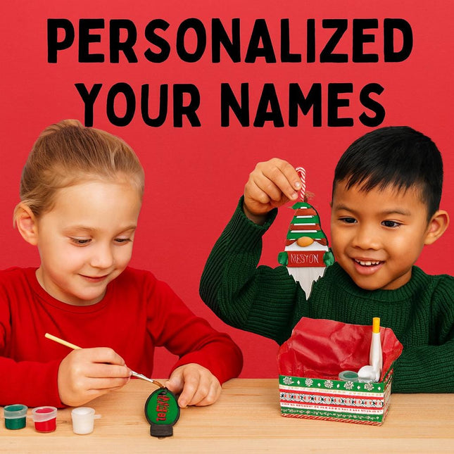 Kids DIY Personalized Christmas Ornament Kit: Baltic Birch Wood Craft