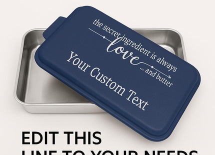 User Aluminum Cake Pan | Personalized Cake Pan | Cake Pan With Lid | The Secret Ingredient is Love and Butter