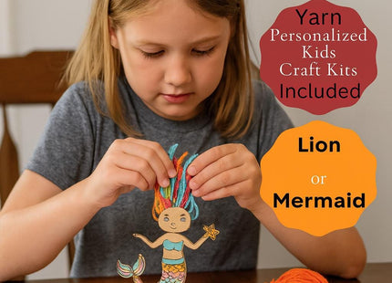 Mermaid Yarn Kit, Lion Yarn Kit, Kids Craft Kit