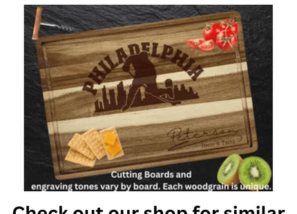 Philadelphia Football Cheese Board | Personalized Acacia Charcuterie Board