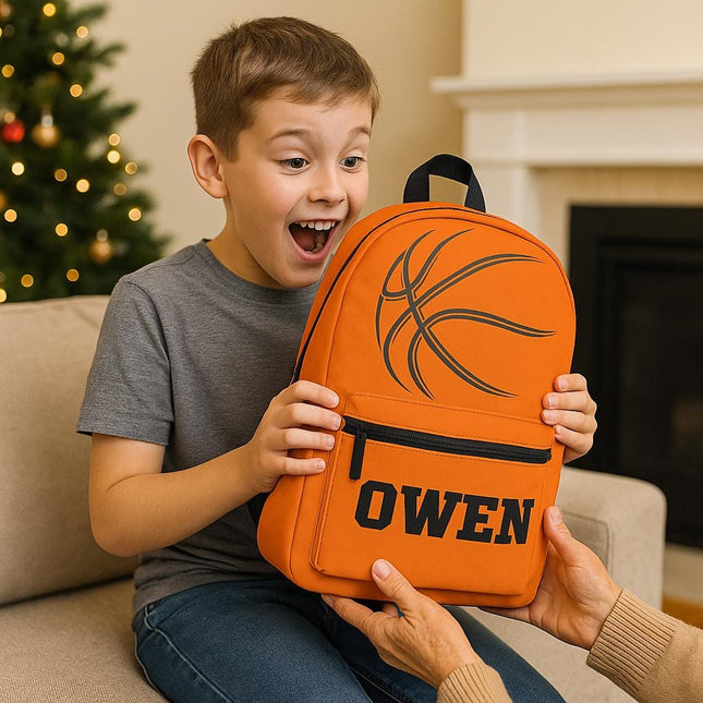 Personalized Basketball Backpack: Custom Name School Bag for Kids