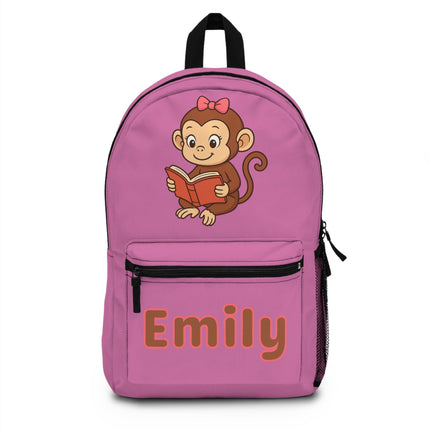Personalized Monkey Backpack: Custom Name School Bag, USA Made