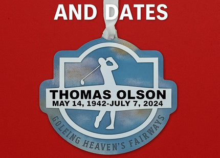 Personalized Golf Memorial Ornament: Hand-Painted Sympathy Keepsake