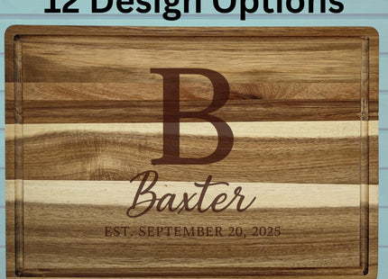 Custom New Home Cutting Board Gift Set | Personalized Acacia Board | Housewarming Gift | Engraved Realtor Closing Gift New Homeowner Present