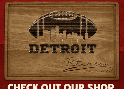 Personalized Detroit Baseball Cutting Board: Engraved Acacia Wood Gift
