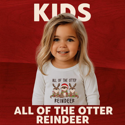 Festive Otter Reindeer Toddler Christmas Shirt: Holiday Long Sleeve Tee