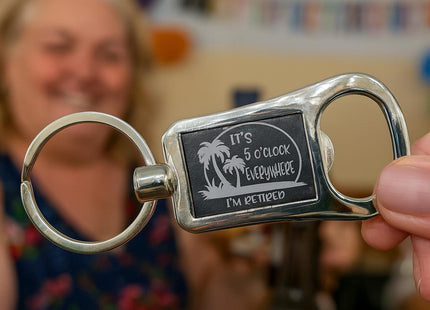 Bottle Opener Keychain, It's 5 O'Clock Everywhere, I'm Retired, Retirement Keychain Bottle Opener